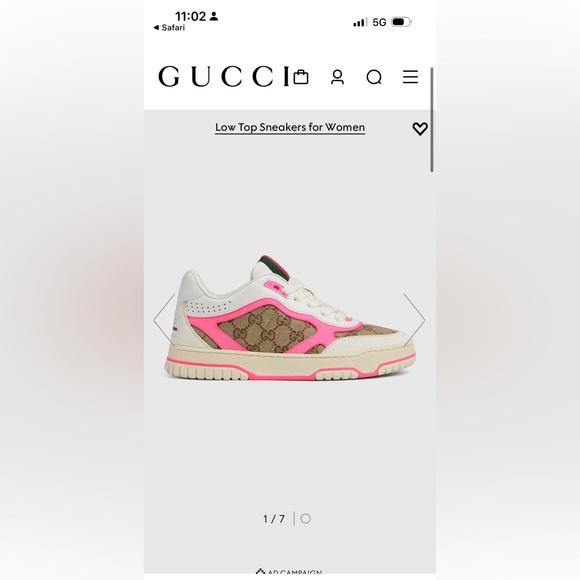 Gucci Re-Web Sneakers with hot pink size 38 - Picture 12 of 16
